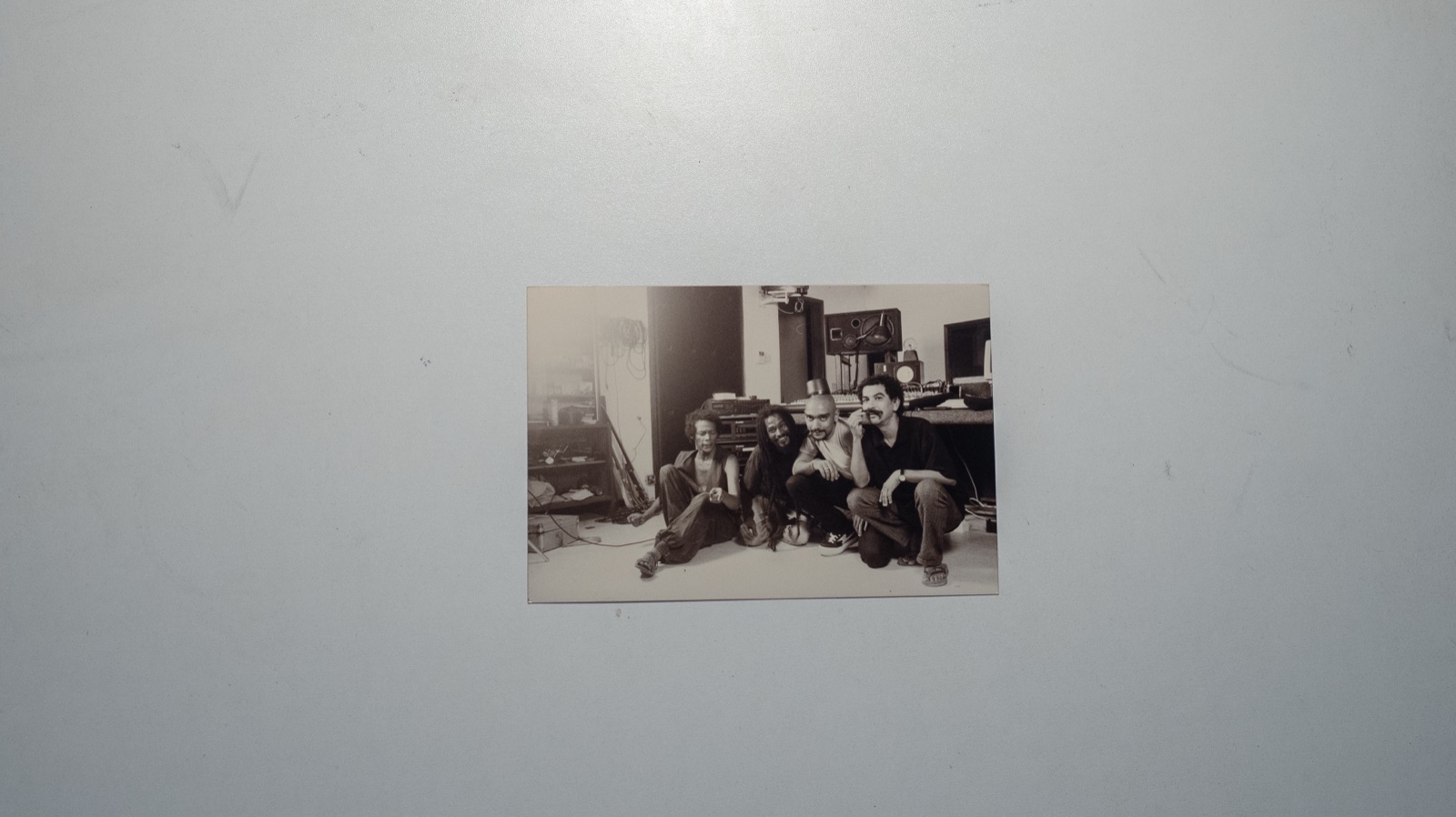 menwar and band in the studio